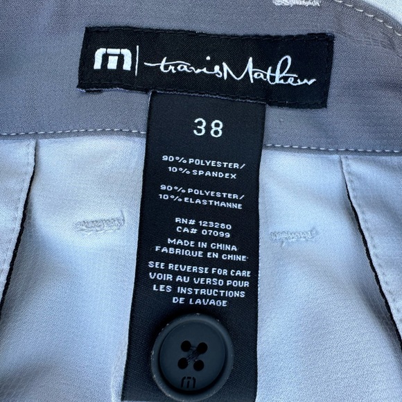 TRAVIS MATTHEWS Pants Light Gray Flat Front Golf Slacks Mens Size 38 x 28 - Picture 4 of 9